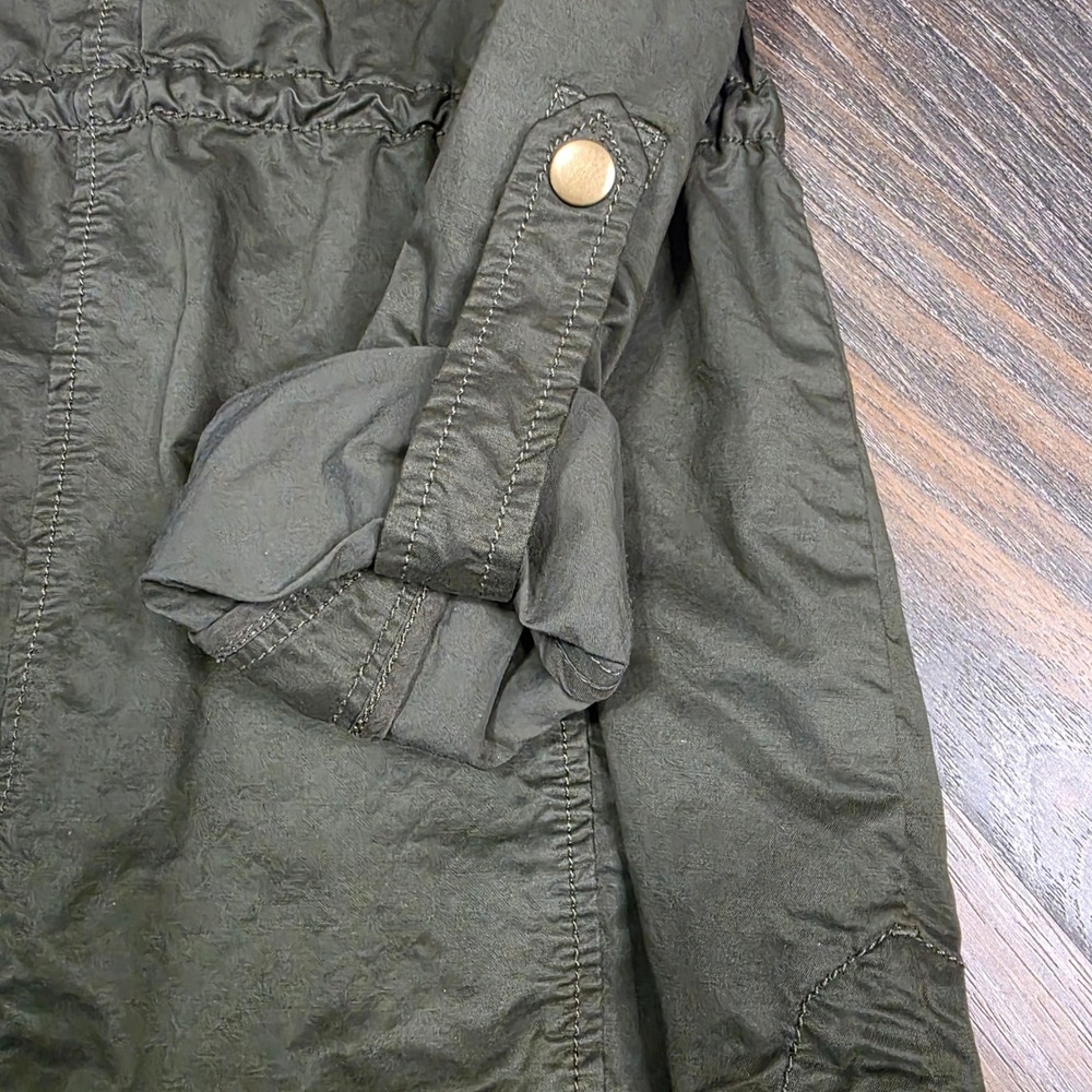Loft Olive Green Utility Jacket‎ Drawstring Waist Cargo Pockets Women's Small - Picture 7 of 11